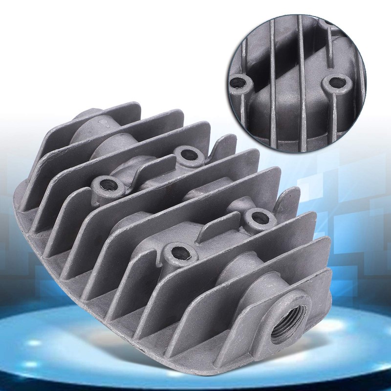 Double Cylinder Head, 2Pcs Durable Cast Aluminum Material Air Compressor