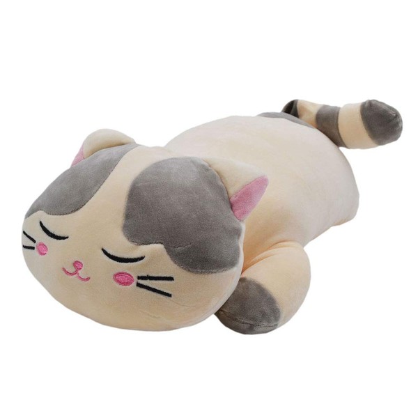 MassJoy Very Soft Cat Big Hugging Pillow Plush Kitten Kitty Stuffed Animals Gray