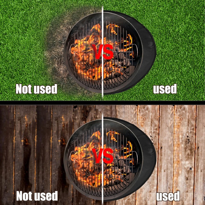 JasCherry Fire Bowl Mat, Fire Pit Mat, 3 Layers, Large,