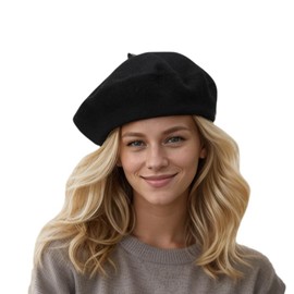 Kimming Womens French Wool Beret Black