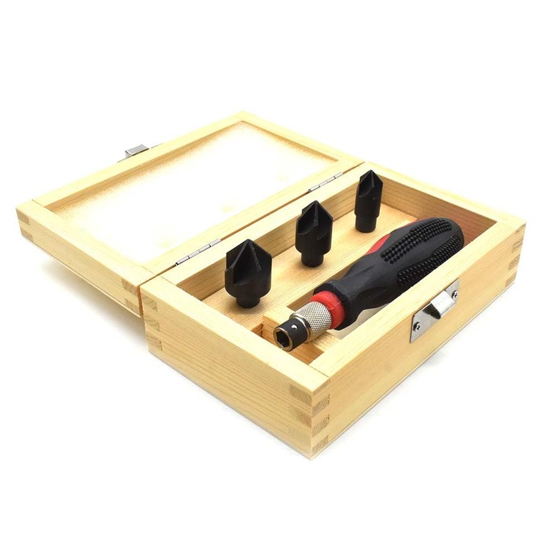 BIG HORN 19555 3-in-1 Countersink Set - 3 Interchangeable Cutters