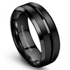 Jstyle Tungsten Ring for Men 8MM Black Wedding Band Fit