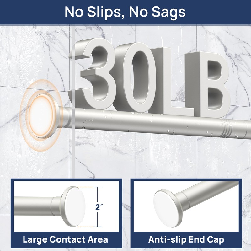 ENJOYBASICS Shower Curtain Rod 30 to 88 Inches, 1 Inch