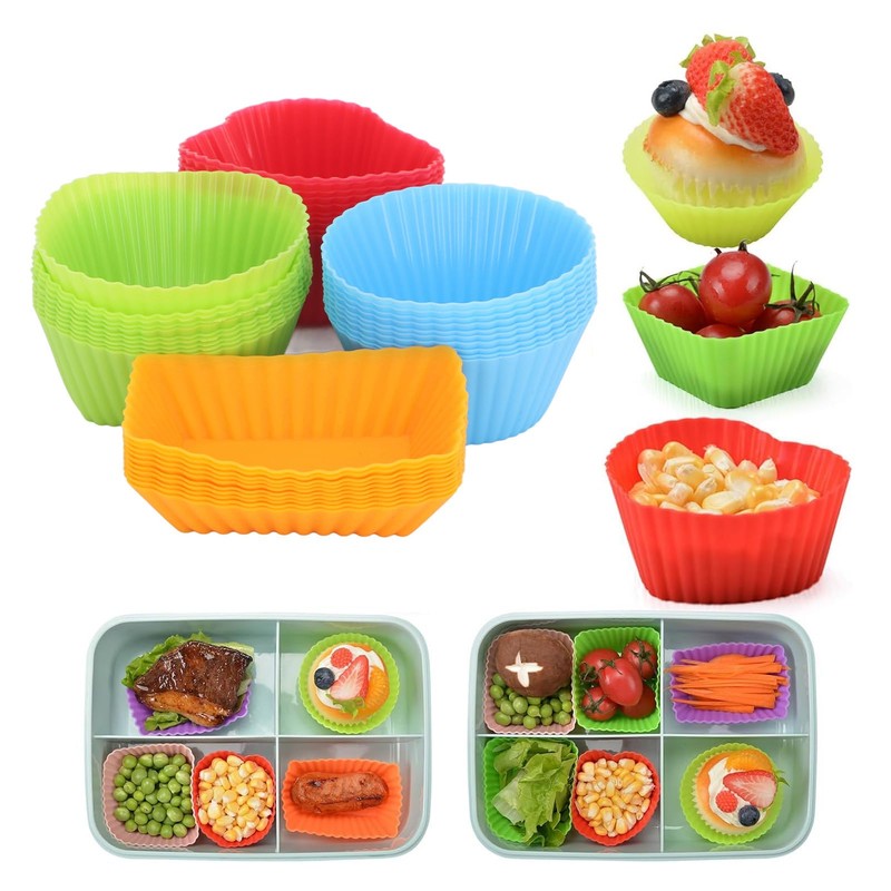 Paquete de 40 Recipientes de Silicona para Tazas Box Lunch