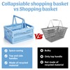 Carperipher Plastic Storage Basket,15L Collapsible Milk Crate with Handle,Foldable Shopping