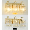 Azxgb Gold Vanity Lights 3 Lights with Water Ripple Glass