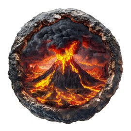 Wooden Puzzle Adult 3D Volcanic Eruption - 295 Pieces Round Puzzle Gift Box Wall Decoration (Adult/Children)