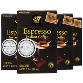 Trung Nguyen G7 New Arabica Espresso Vietnamese Coffee - 2.5grams/ Stick - 60 Sticks (4 Boxes x 15 Sticks/ Box)
