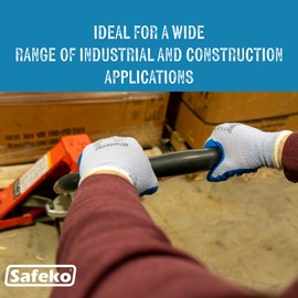 Latex Palm Coated Safety Work Glove, Crinkled Grip, 10-Gauge Heavy Duty (12 Pair Pack, Medium)