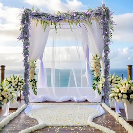 Guirnalda de flores artificiales de lavanda – Glicinas falsas de 6 pies y vides colgantes de seda para el hogar, arco de boda, jardín, decoración de mesa de pared para todas las estaciones y uso en