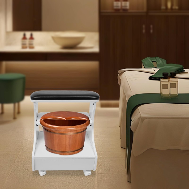PIAOCAIYIN Foot Bath Stool with Wheels, Foot Bath Trolley Foot