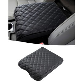 GIANT PANDA Custom Fit Center Console Cover for Toyota Tundra 2014 2015 2016 2017 2018 2019 2020 2021,Waterproof Faux Leather Armrest Console Cover - Full Protection - Black