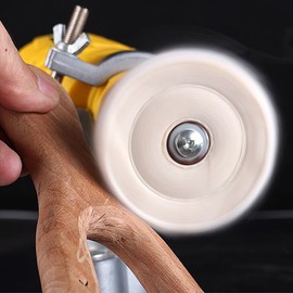 Yellow 4 Inch 100 mm Small Hole Spiral Quilted Cotton Polishing Disc Buffing Disc Polishing Disc Bore for Sanding Stand