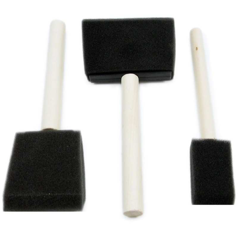 ROYAL BRUSH RFOMW-3P Foam Brush, 3-Pack Darkassorted, 1", 2" &