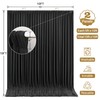 10x10ft Black Backdrop Curtain Panels for Parties - Wrinkle Free