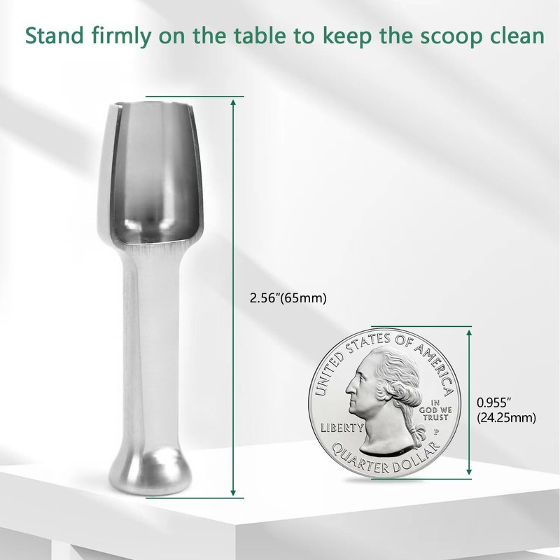 Mini SS304 stainless steel scoop with tamp tool,0.25 gram capacity
