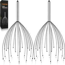 Asqraqo Stocking Stuffers, 2 Pack Scalp Massagers, 20 Fingers Hand-held Massage Tingle, Head Massagers for Deep Relaxation, Stress Relief and Hair Stimulation Christmas Presents