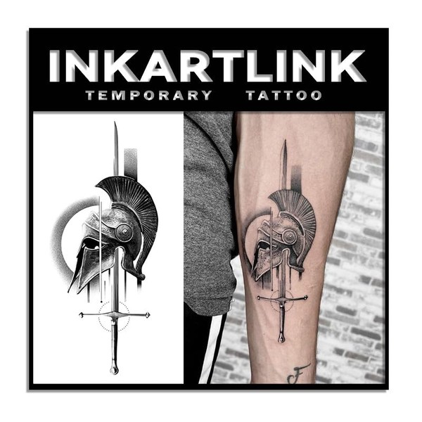 INKARTLINK Tattoo Tech, 2 Sheets Medium Semi Permanent Tattoo, Adult