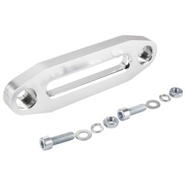 YaeKoo 6" Billet Polished Aluminum Hawse Fairlead Load Capacity 3500-5500 LBs with Mounting Hardware for Synthetic Winch Rope (Silver, 6")
