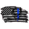 American Flag Decal with Thin Blue Line Skull Design, Distressed