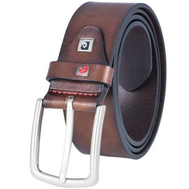 Pierre Cardin Men's Leather Belt 40 mm Wide Belt Full Cowhide Leather Dark Brown, dark brown