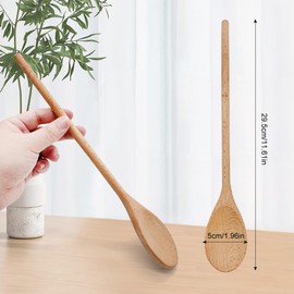 Wooden Spoons for Cooking, 12in Long Stirring Spoon Handmade Natural Wood Spoon Large Baking Mixing Spoon-1 Piece