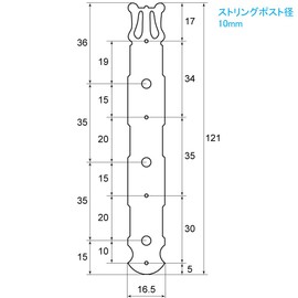 kikutani Friction Pegs Pegs 35 mm Strung, Set of Three Row Left, Right, 1 GM – G Nickel