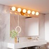 Lightdot 6-Light Modern Bathroom Vanity Light, 38" Gold Metal Frame