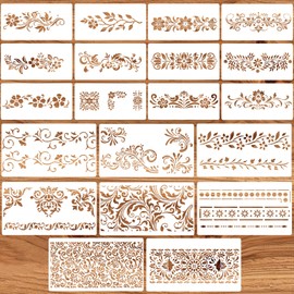 Lekabee 20Pcs Vintage Border Stencil