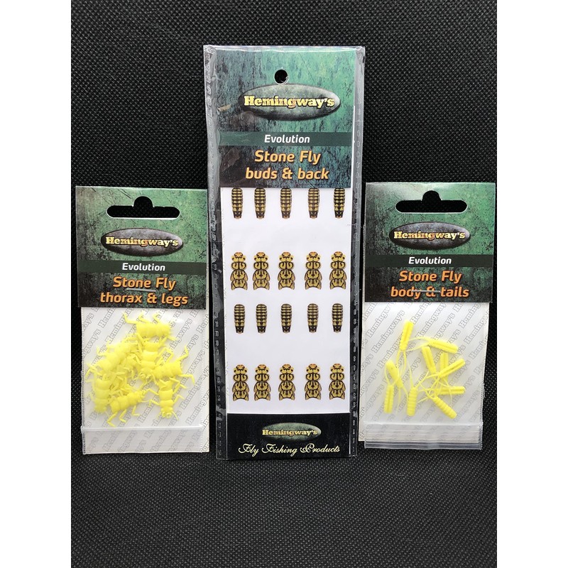 Hemingway's Evolution Yellow Stonefly Tying Set for Fly Fishing (Medium)