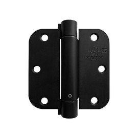 Heavy Duty 3 1/2" Inch Self-Closing Spring Loaded Door Hinge with 5/8" Radius Corners in Black Finish﻿ (3 Pack)