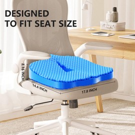 Seat Cushion, Gel Wheelchair Seat Cushion Chair Pad Cushion, Relieve Sciatica, Back, Coccyx, Pressure Sore and Ulcer Pain, Wheelchair Accessories with Waterproof Mesh Fabric
