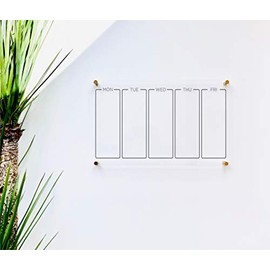 Large Clear Acrylic HABIT TRACKER for wall | Dry-Erase Message White Board Calendar Wall Mounted Office Home Family Organization Tools Must Haves School Kids Adult Mom Teen Monthly Weekly ADHD Tools