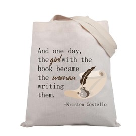 PLITI Writer Gifts For Women Creative Writing Gifts Future Author Gift Novelist Gift Literary Gift Funny Writer Tote Bag (Writing book TGU)