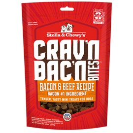 Stella & Chewy's Training Dog Treats - Crav'n Bac'n Soft Bacon & Beef Bites - Premium USA Made - Low Calorie Rewards - 8.25oz
