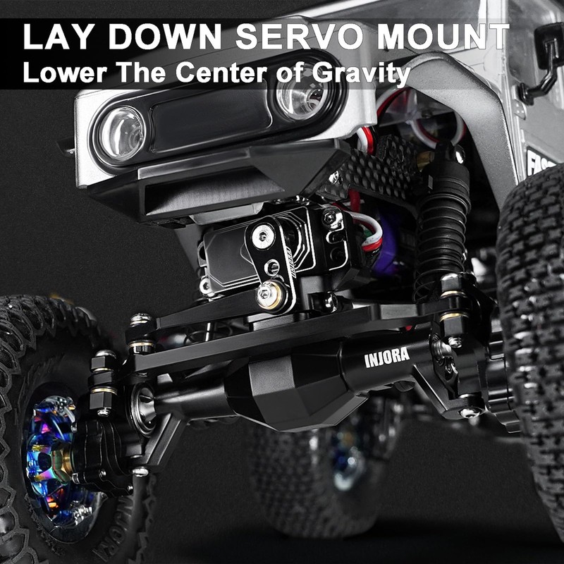 INJORA +5mm Diamond Portal Axles with Lay Down Servo Mount