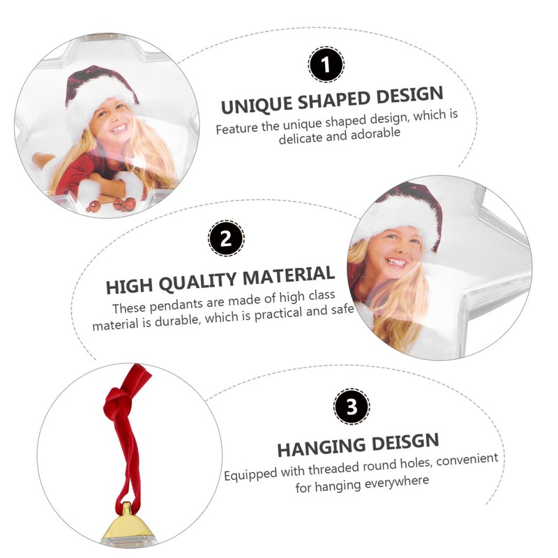 Abaodam 6 Fillable Ornaments Christmas Baubles Hanging Pendant Baubles In