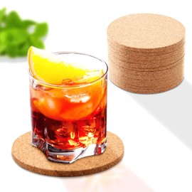 COPPATAOPP 12 Pcs Cork Coasters for Drinks, Water Proofheat Resistant Light Wood Coaster is Suitable for Coffee&Tea Table, Natural Plant Coaster for Desktop Protection, Housewarming Gifts for New Home