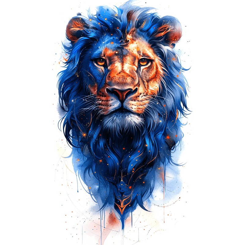 5 Sheets Temporary Lion Tattoos Animal Tattoos Arm Tattoos AI