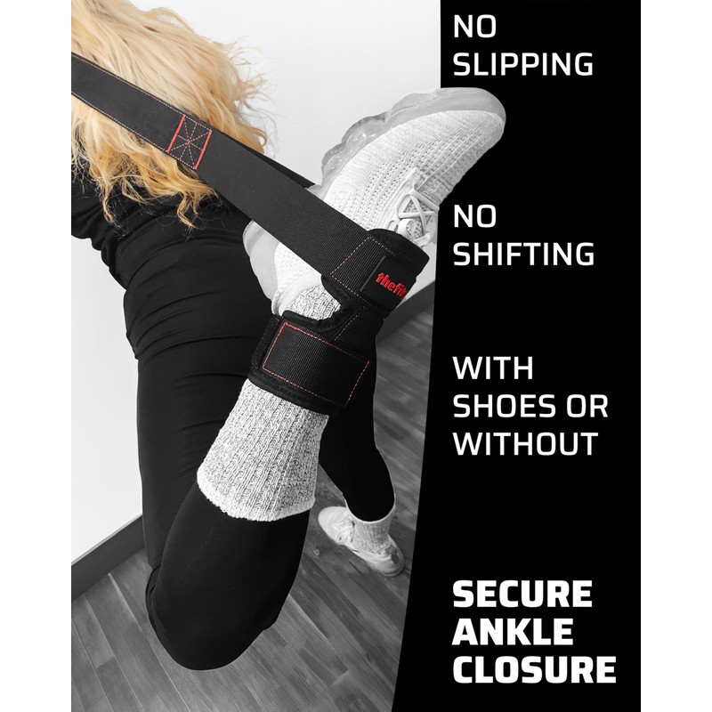 THEFITGUY Quads Stretch Strap with Ankle Support – Deep Quadriceps