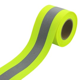 JINBING Silver Sew On Reflective Tape for Clothing Safety Fabric Webbing Trim Strip Fluorescent Yellow 2" x 16ft