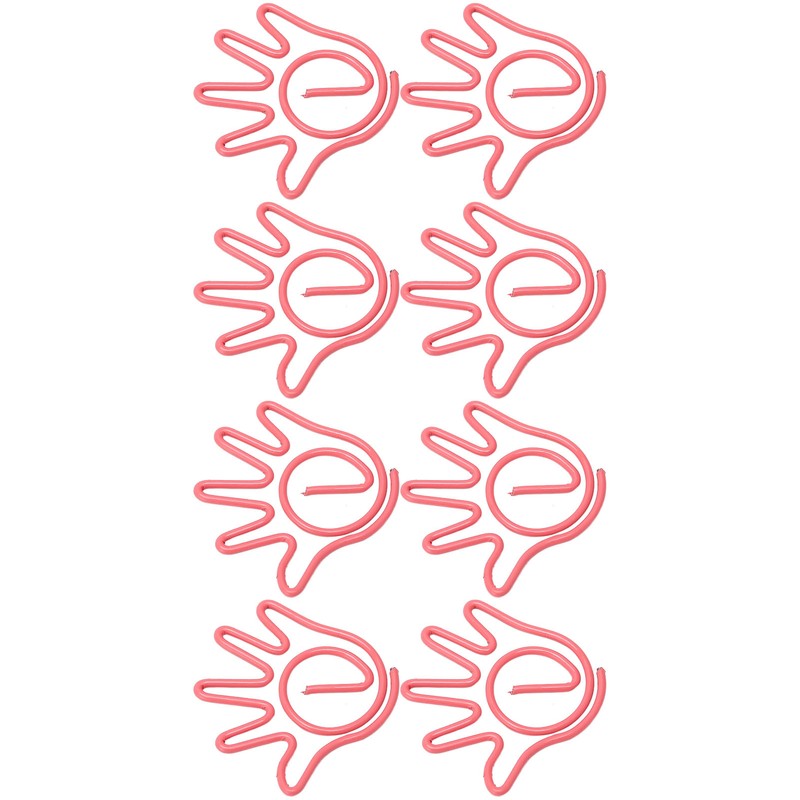 100Pcs Paper Clip Metal Hand Shaped Design Rustproof Paperclip Decoration