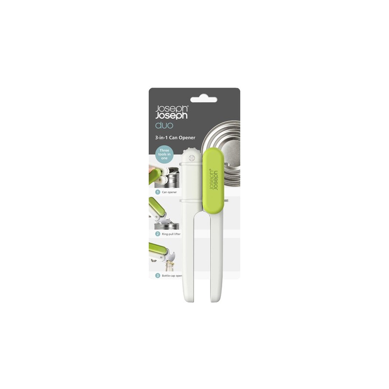 Joseph Joseph Duo 3-in-1 Can Opener, White/Green