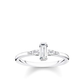 THOMAS SABO Baguette Cut Stone Ring 925 Sterling Silver TR2266, Stone, Cubic Zirconia