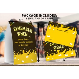 Graduation Share a Memory Cards - Pack of 1 Sign And 50 Memory Cards, Graduation Party Supplies 2023, Graduation Decorations, Graduation Party, Graduation Party Favors (07)