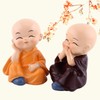 4 Monks Decoration, Smile Cute Little Monk Statues Miniature Figurines