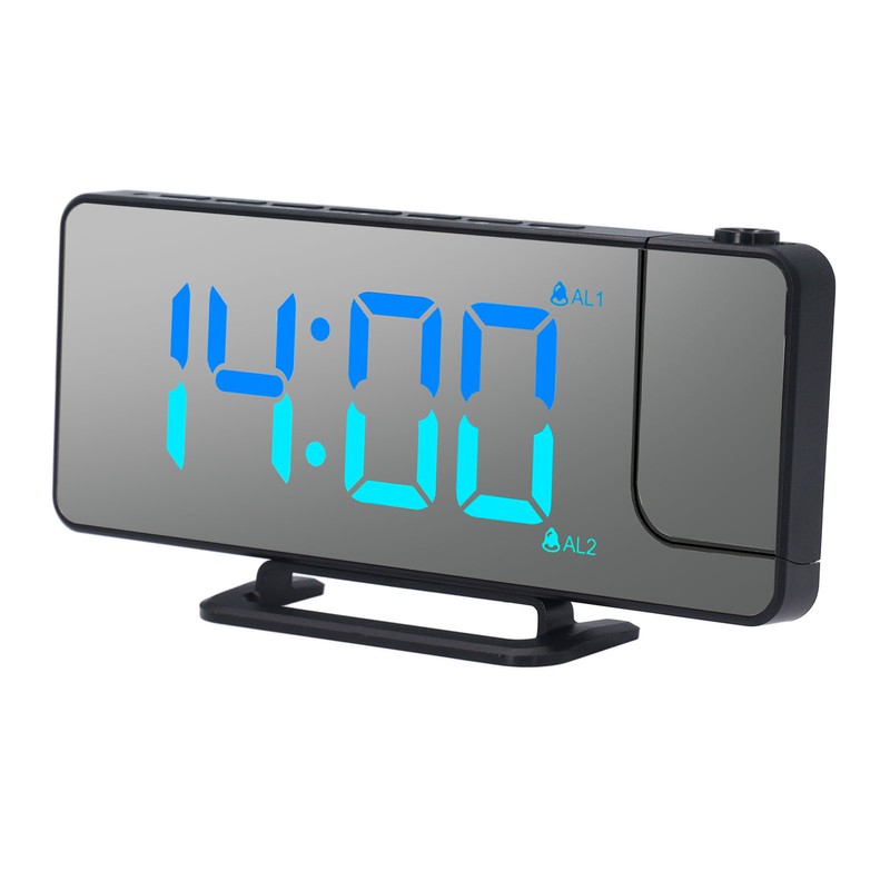 Projection Alarm Clock 7.4 Inch LED Mirror Digital Alarm Clock