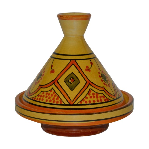 Moroccan Handmade Serving Tagine Exquisite Ceramic Vivid colors Original 6 Inches in Diameter