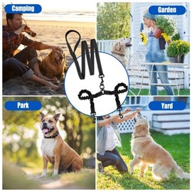 Double Lead for 2 Dogs, Reflective Dog Lead for Two Dogs, Tangle-Resistant and Shock-Absorbing Dog Lead for Walking with Small and Large Dogs