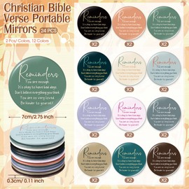 DoubleFill 24 Pcs Mental Health Awareness Mirrors Gifts Bulk Colored Inspirational Motivational Compact Pocket Mirrors CNA Week Gifts for Teacher Nurse Coworker Staff Team Office Favors (Vintage)